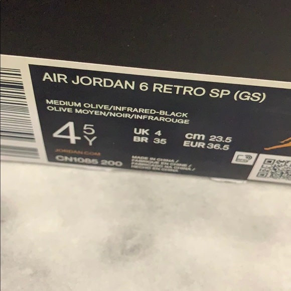 AIR JORDAN 6 RETRO SP (GS) - Picture 7 of 8